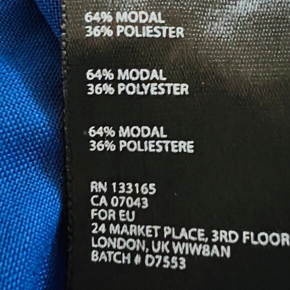 Silence Noise Minimalist Clean Girl Modern Royal Blue Relaxed Top L New - Picture 8 of 10